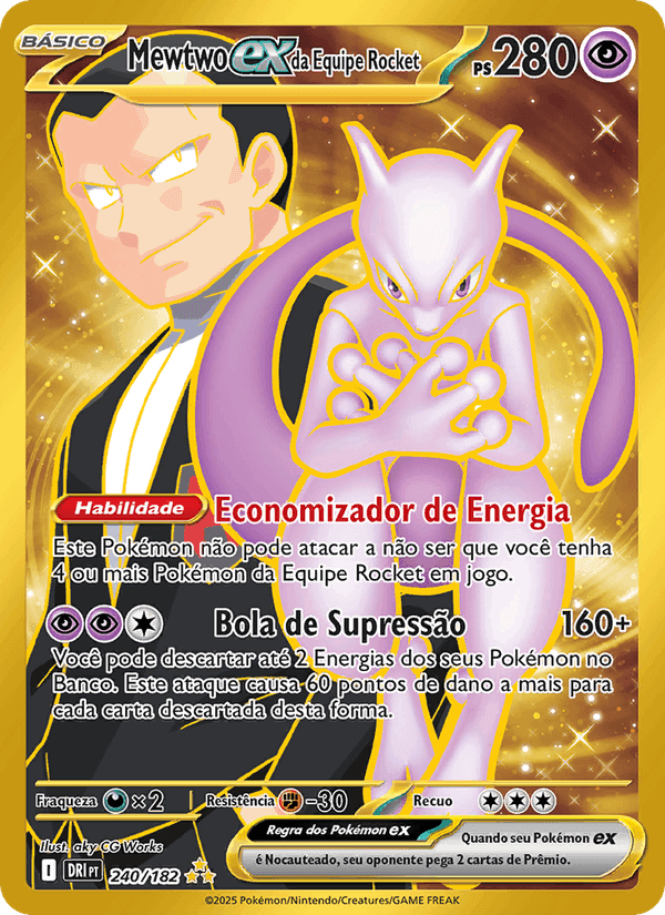 Mewtwo ex da Equipe Rocket 240/182 - Rivais Predestinados
